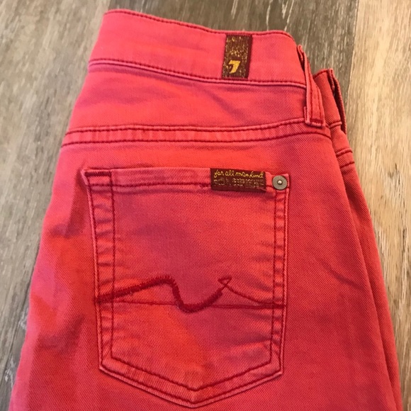 7 For All Mankind Red Gwenevere Skinny Jeans - Picture 5 of 6